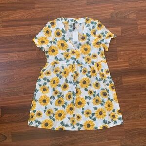Divided H&M NEW Sunflower Print Sun Dress Women’s S Summer Cottagecore Coquette